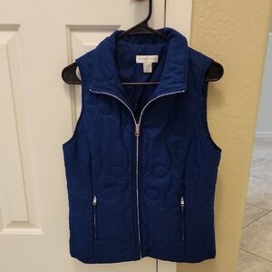 Christopher & Banks Royal Blue Quilted Vest Small